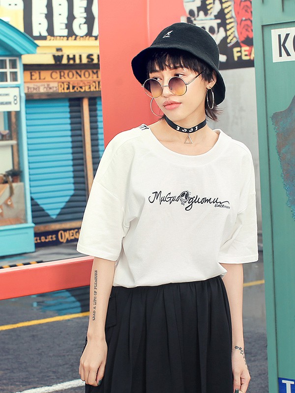 木果果木2020夏季白色印花T恤