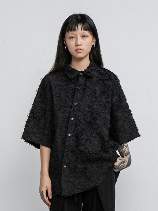 CONPCONP女装2020夏季黑色宽松衬衫
