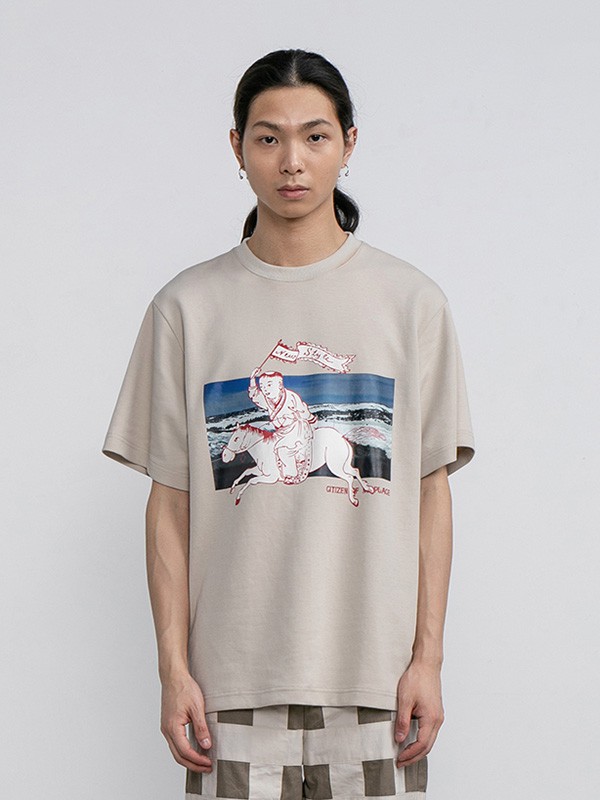 CONPCONP女装2020夏季灰色印花T恤