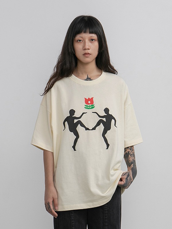 CONPCONP女装2020夏季米色图案T恤