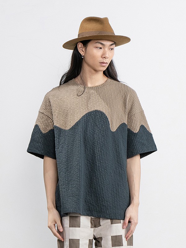 CONPCONP女装2020夏季拼色宽松衬衫