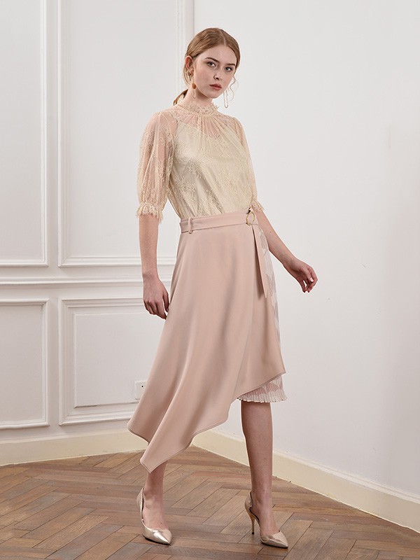 菲诺格诺女装2020夏季肤色镂空上衣