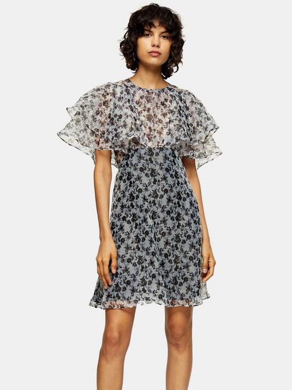 topshop2020春夏季白色碎花连衣裙