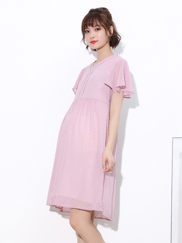 拼出完美2020春夏季粉色波点连衣裙