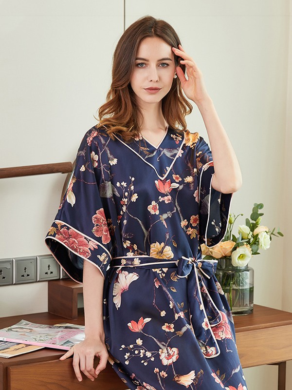 舒绸坊2020春夏季藏蓝色家居服