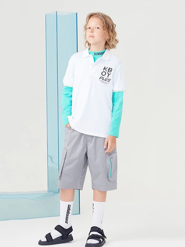 今童王2020夏季白色图案polo衫