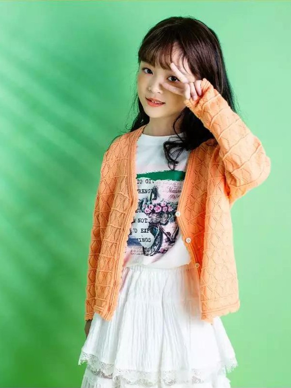欧抱抱2020春夏季橙色图案针织衫