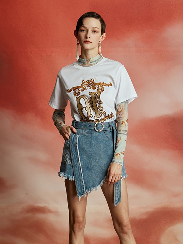 OceanFlame2020夏季白色印花T恤