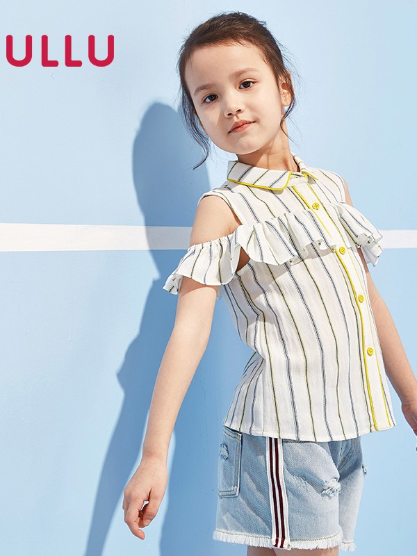 UU2020春夏季白色条纹上衣