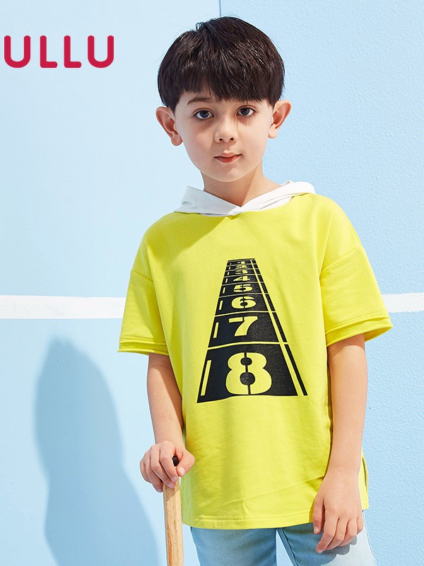 UU2020春夏季黄色印花卫衣