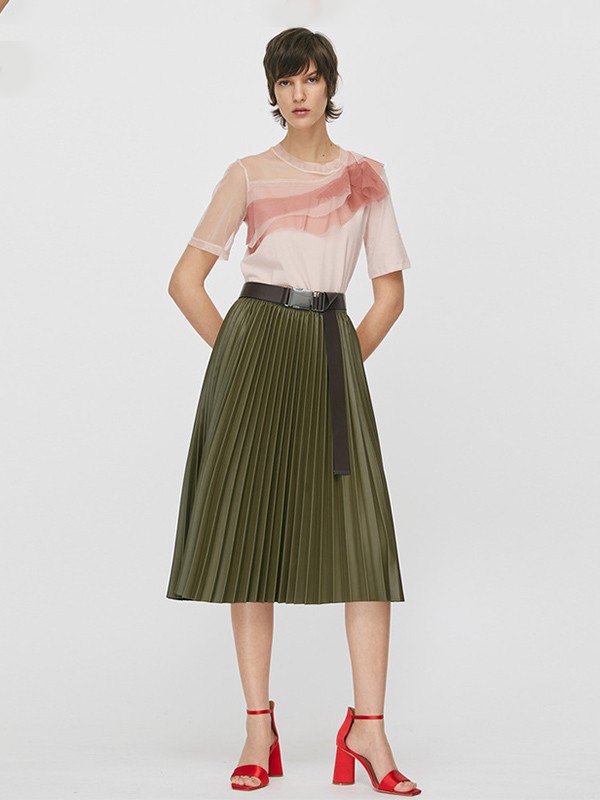 MAX&CO.2020夏季粉色纱网上衣