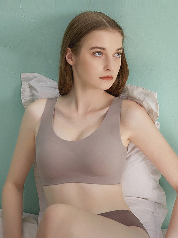 水中花2020春夏季灰色全罩杯运动型内衣