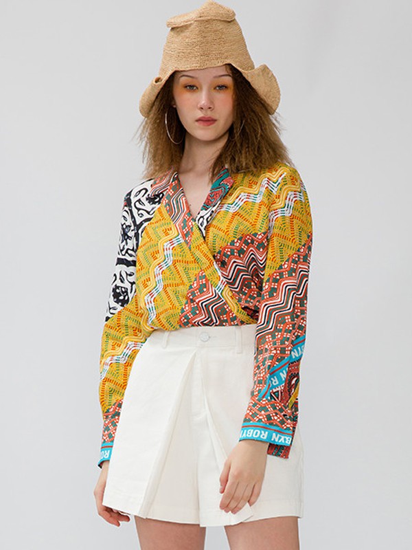 bernis2020春夏季黄色碎花上衣