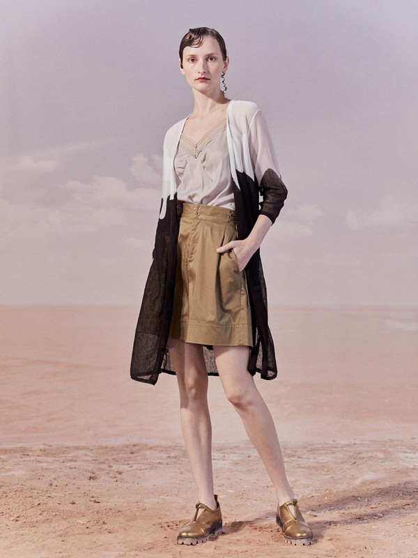 谜底2020秋冬季拼色长款外套