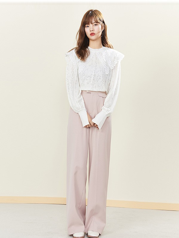 文墨2020秋季白色纯色上衣