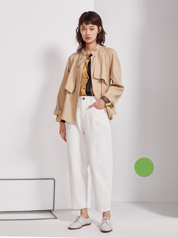 芮玛2020秋季卡其色纯色外套