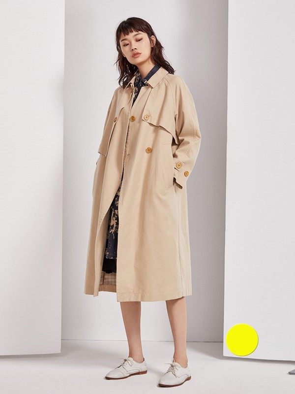 芮玛2020秋季卡其色长款风衣