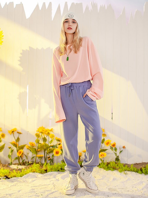 YEP女装2020秋冬季粉色纯色打底衫