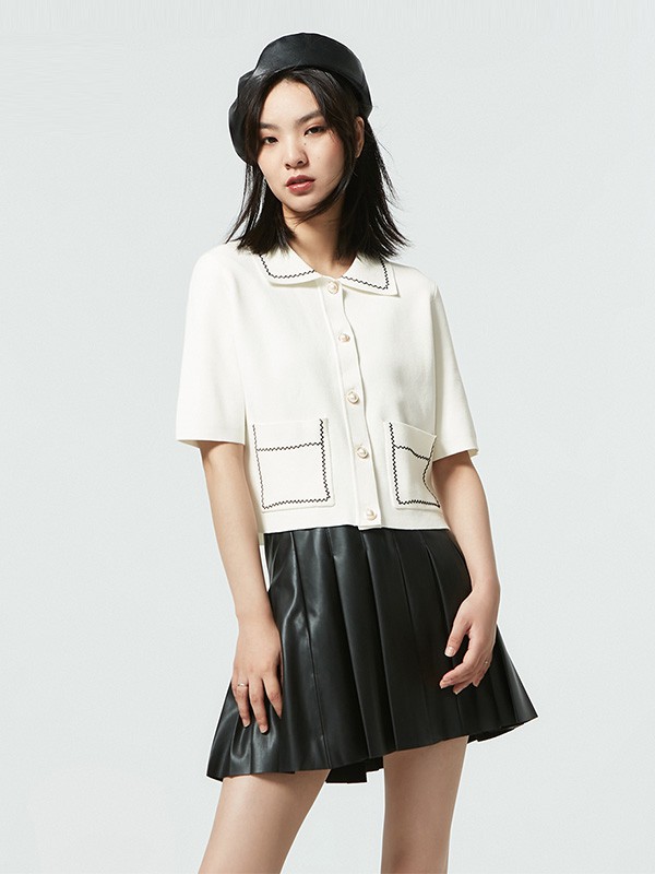 ONLY2020秋季白色纯色上衣