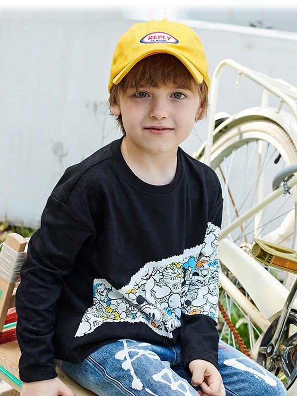 巴布豆2020秋季黑色印花卫衣