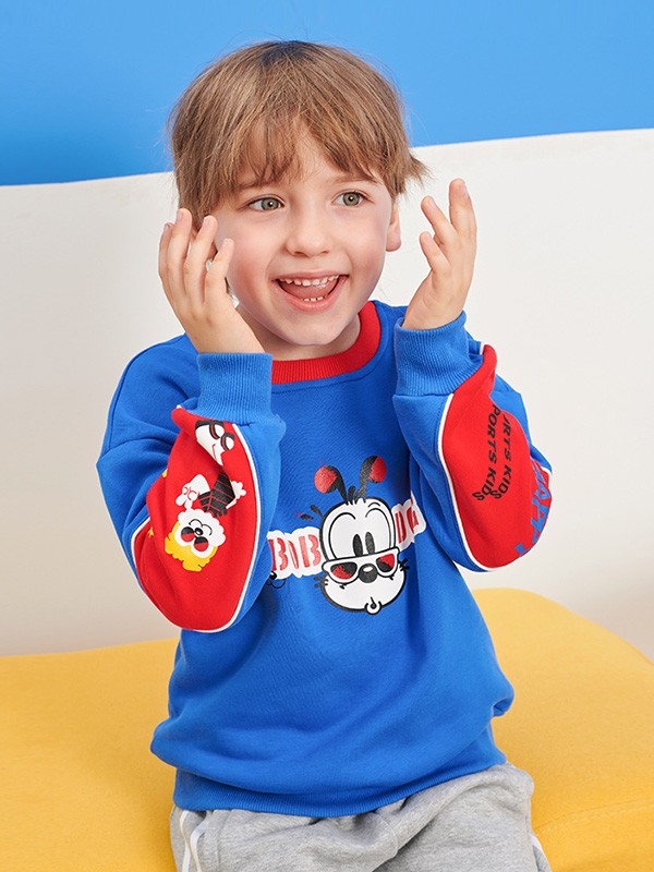 巴布豆2020秋季蓝色印花卫衣