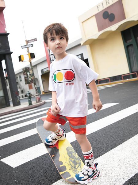 巴迪小虎2020夏季白色图案T恤