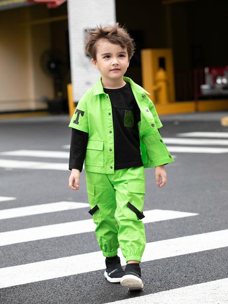 巴迪小虎2020春季抹茶绿纯色套装