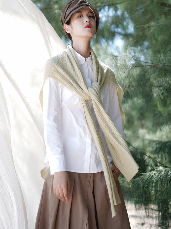 底色2020秋季米色纯色毛衣