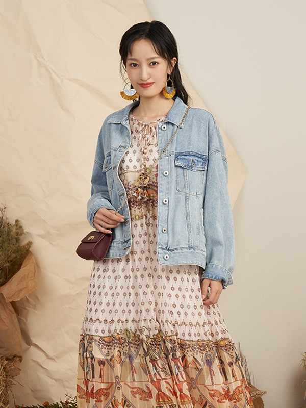 薇可蔻2020秋季蓝色纯色外套