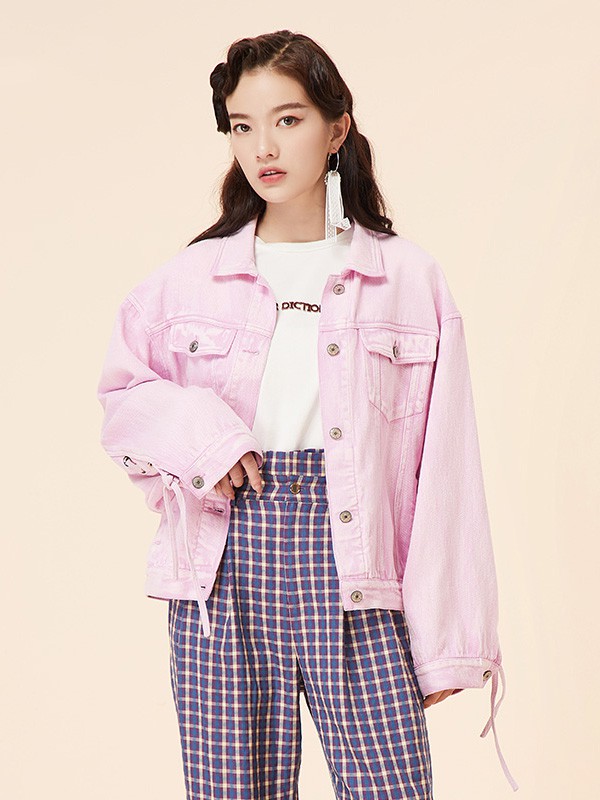 马克华菲女装2020秋季粉色纯色外套