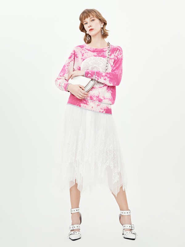 飘蕾女装2020秋季粉色渐变上衣