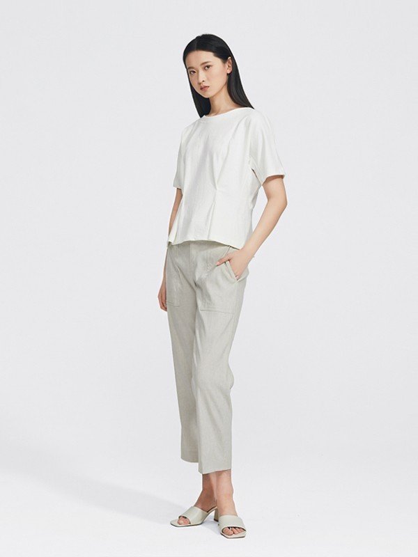 摩纳哥会馆2020春夏季白色收腰上衣