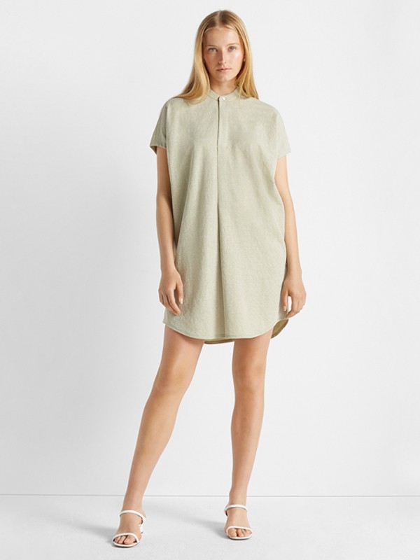 摩纳哥会馆2020春夏季绿色纯色连衣裙