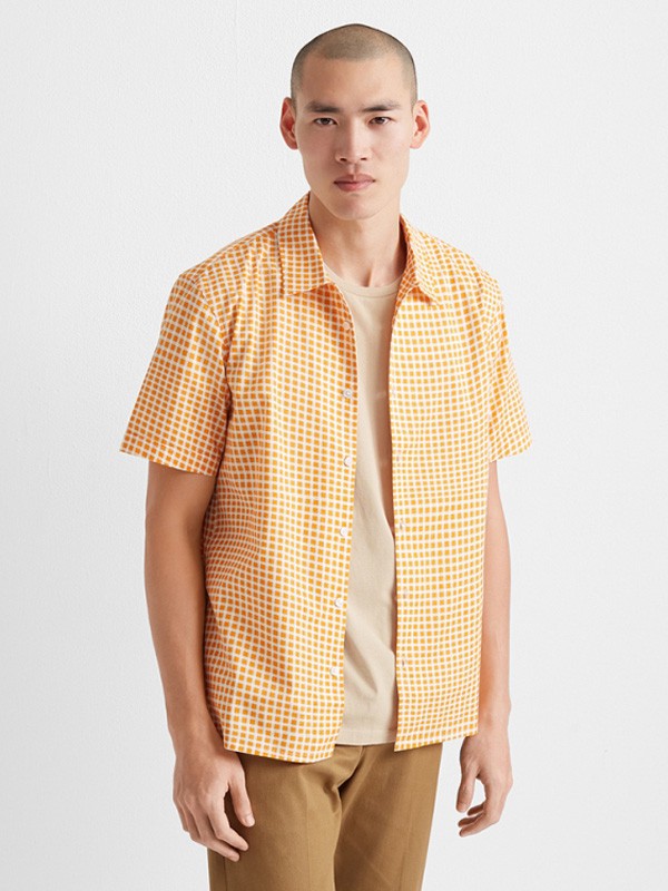 摩纳哥会馆2020春夏季黄色格子衬衫