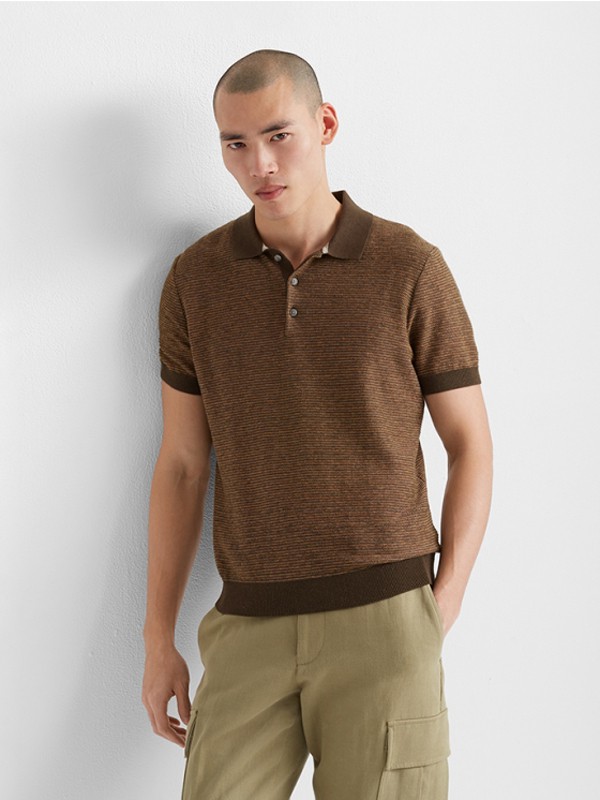 摩纳哥会馆2020春夏季棕色纯色polo衫