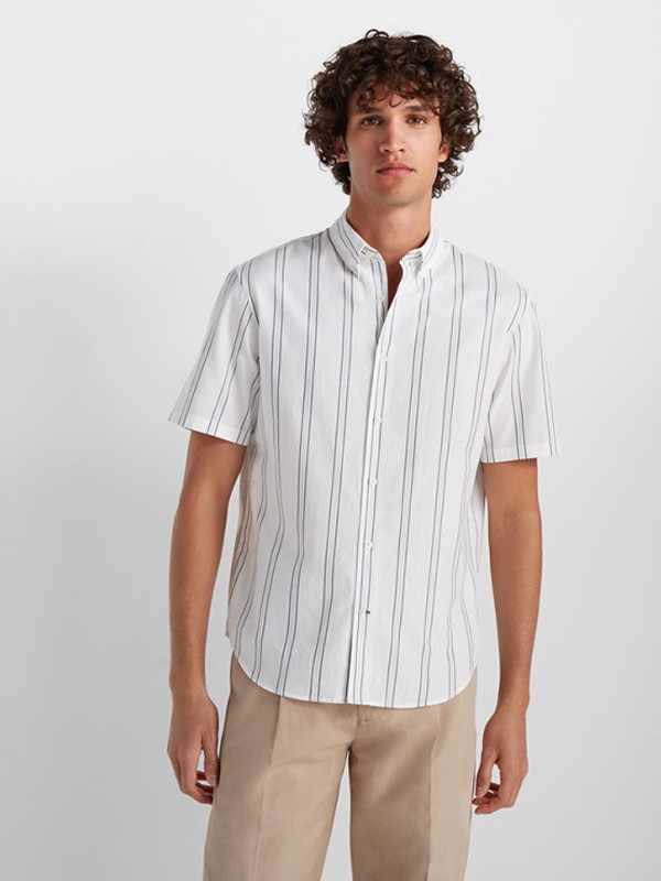 摩纳哥会馆2020春夏季白色条纹衬衫