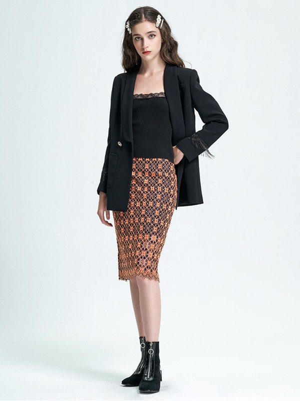 抹上2020秋季黑色纯色外套