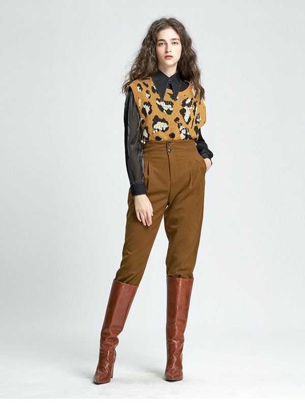 抹上2020秋季黄色印花马夹