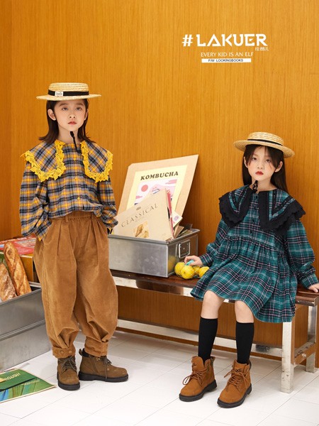 拉酷儿2020秋冬季黄色格子衬衫