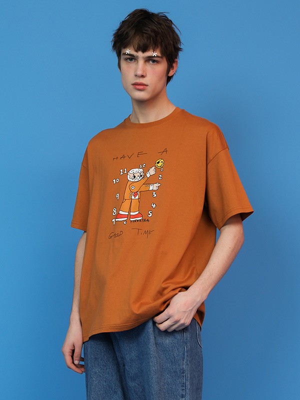 塔卡沙2020春夏季橙色印花T恤