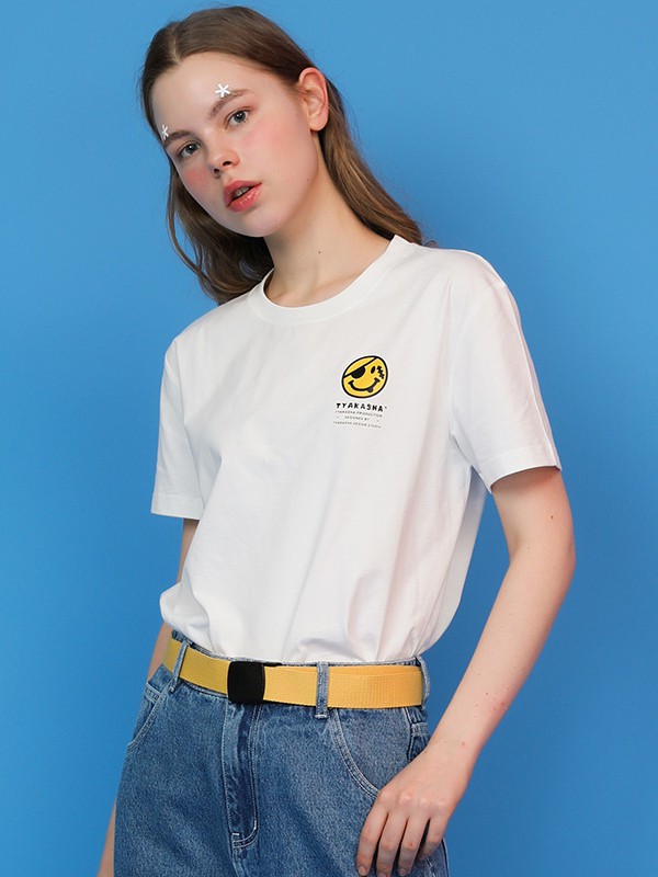 塔卡沙2020春夏季白色印花T恤