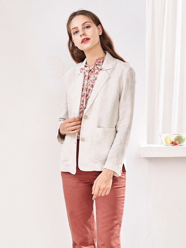 星期四女装2020秋季白色纯色西装