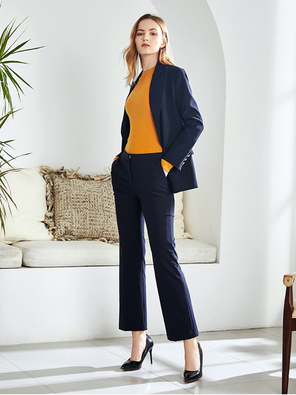 爱特爱女装2020秋季黑色纯色西装