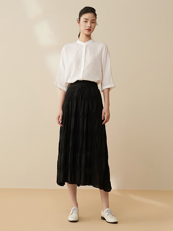 皑如2020秋季白色纯色上衣