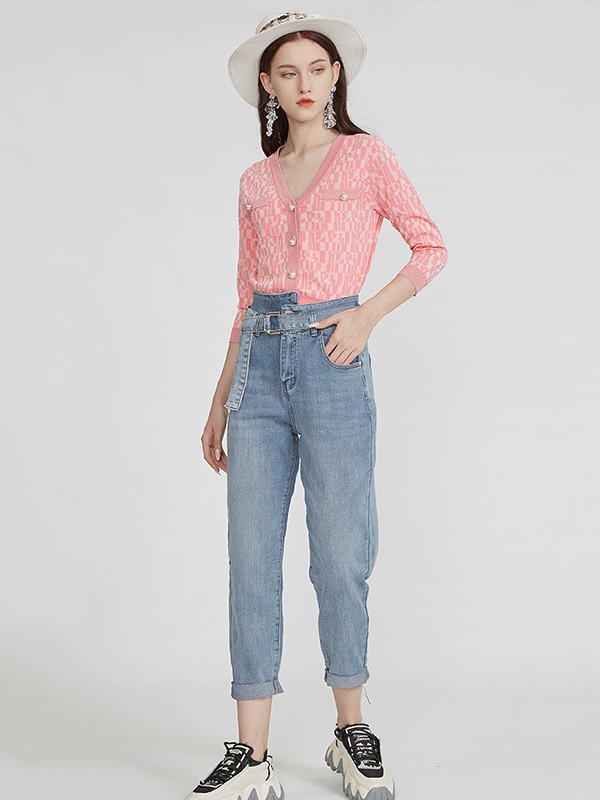 曼诺比菲2020秋季粉色修身上衣