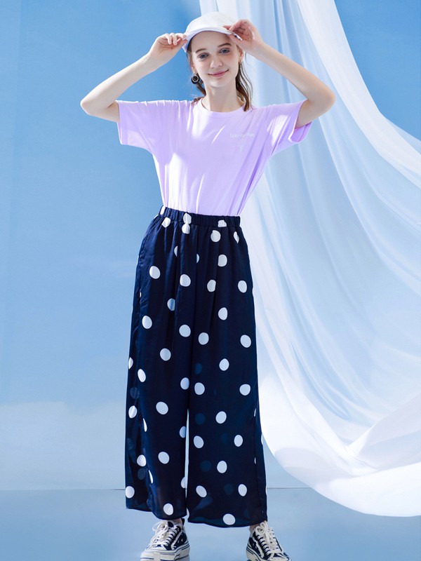 MJStyle2020春夏季紫色字母T恤