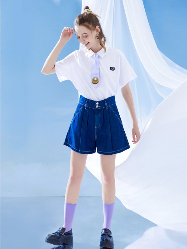 MJStyle2020春夏季白色刺绣衬衫