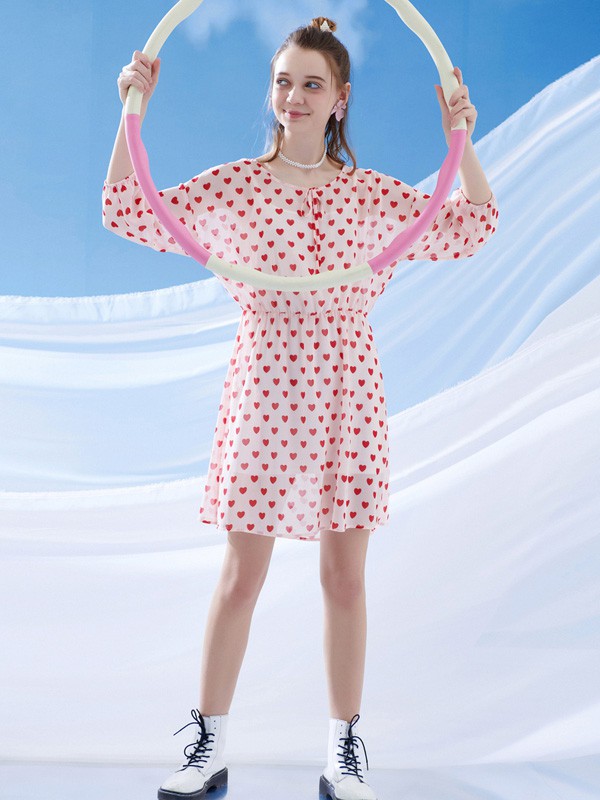 MJStyle2020春夏季白色印花连衣裙