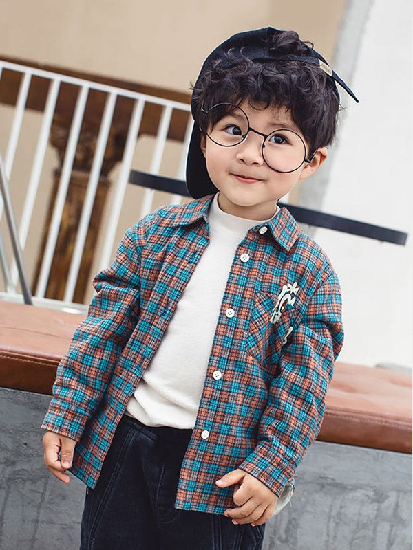 欧抱抱2020秋冬季莫兰迪色系格子衬衫