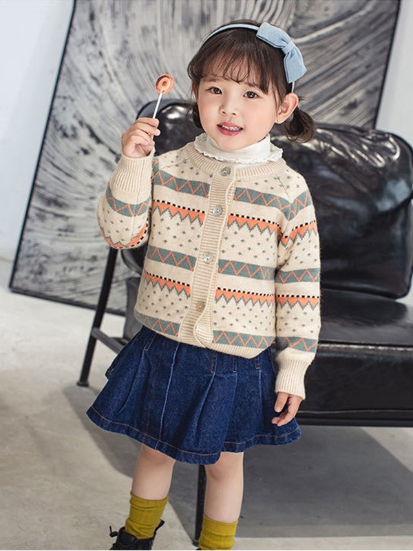 欧抱抱2020秋冬季卡其色撞色针织衫